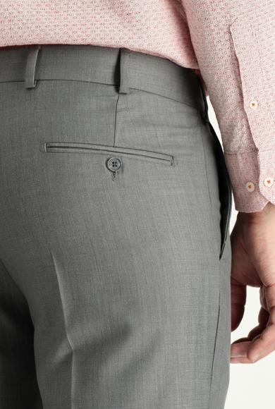 Erkek Giyim - AÇIK GRİ MELANJ 56 Beden Slim Fit Klasik Pantolon