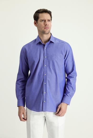 Erkek Giyim - İNDİGO L Beden Uzun Kol Regular Fit Gömlek