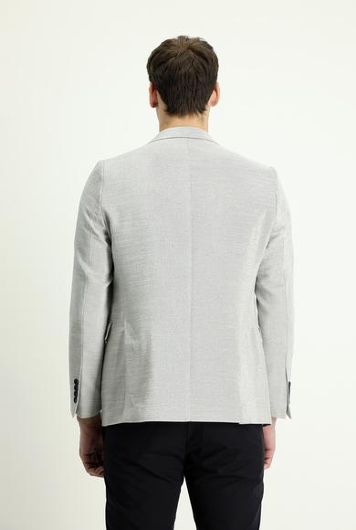 Erkek Giyim - İNDİGO 52 Beden Slim Fit Klasik Desenli Keten Ceket