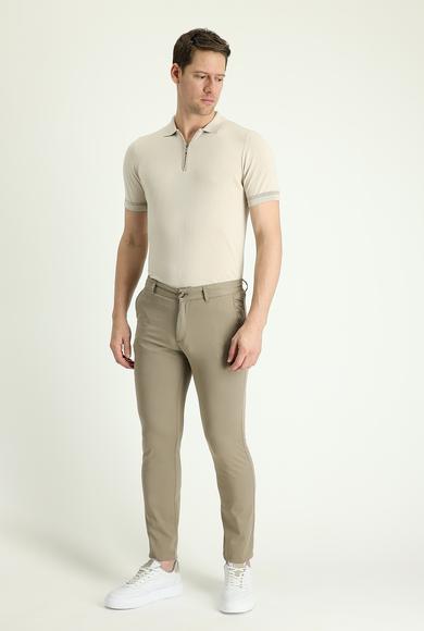 Erkek Giyim - AÇIK VİZON 54 Beden Slim Fit Kanvas / Chino Pantolon