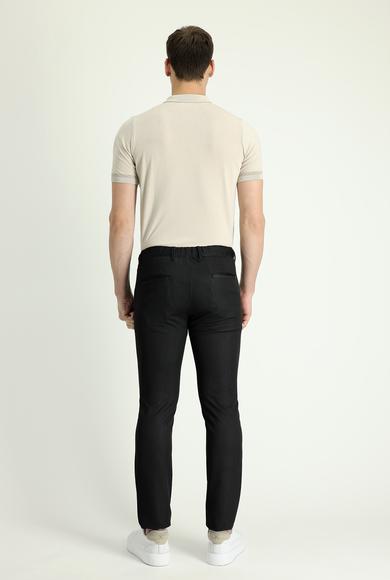 Erkek Giyim - ORTA ANTRASİT 50 Beden Slim Fit Beli Lastikli İpli Kanvas / Chino Pantolon