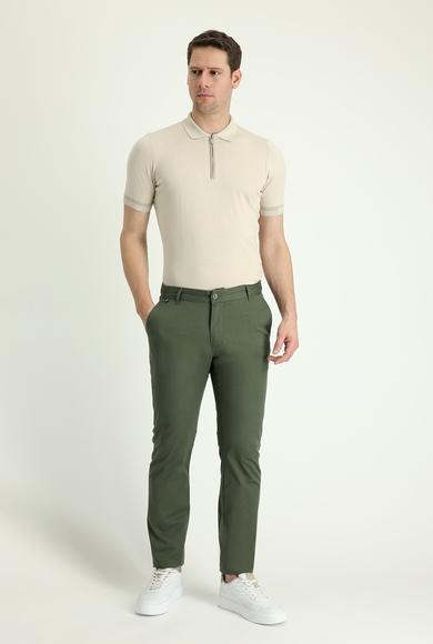 Erkek Giyim - ORMAN YEŞİLİ 52 Beden Regular Fit Kanvas / Chino Pantolon