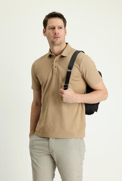 Erkek Giyim - ORTA VİZON 4X Beden Polo Yaka Regular Fit Nakışlı Tişört