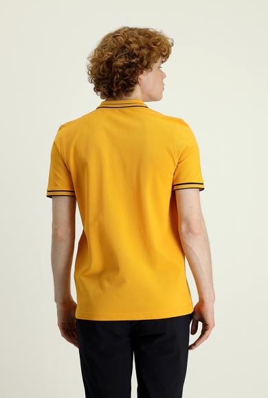 Erkek Giyim - AÇIK TURUNCU 3X Beden Polo Yaka Slim Fit Tişört