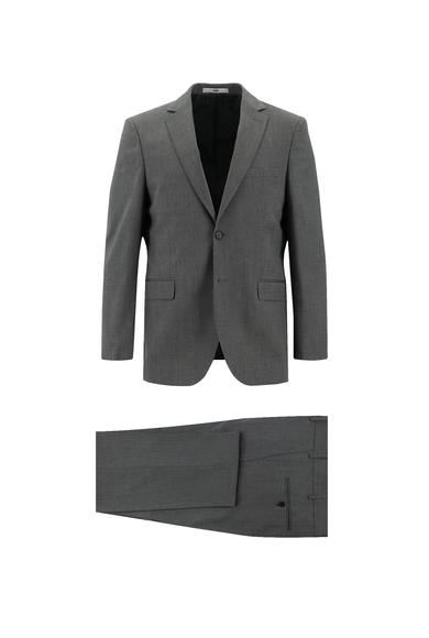 Erkek Giyim - ORTA GRİ 56 Beden Klasik Kuşgözü Takım Elbise