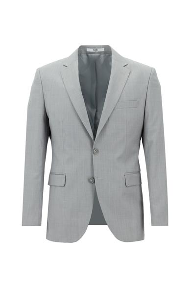 Erkek Giyim - AÇIK GRİ 48 Beden Slim Fit Klasik Yün Takım Elbise