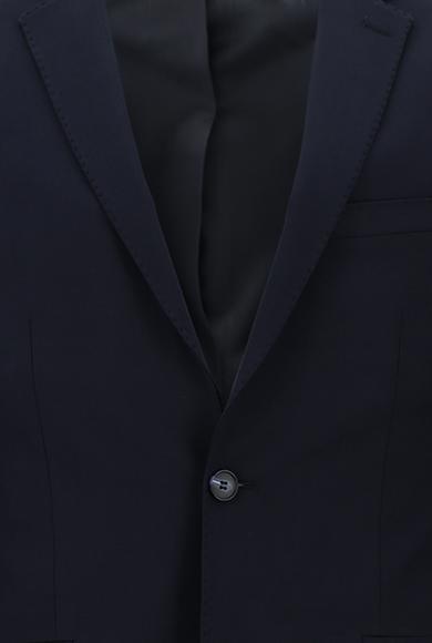 Erkek Giyim - KOYU LACİVERT 50 Beden Süper Slim Fit Klasik Takım Elbise