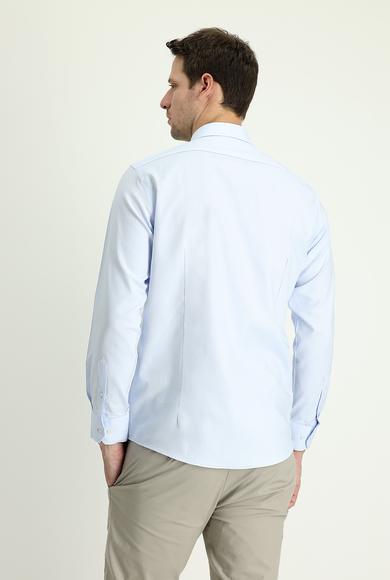 Erkek Giyim - UÇUK MAVİ M Beden Uzun Kol Slim Fit Oxford Gömlek