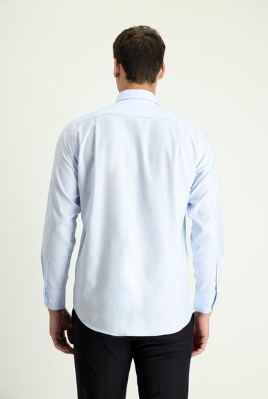 Erkek Giyim - UÇUK MAVİ 3X Beden Uzun Kol Regular Fit Oxford Gömlek
