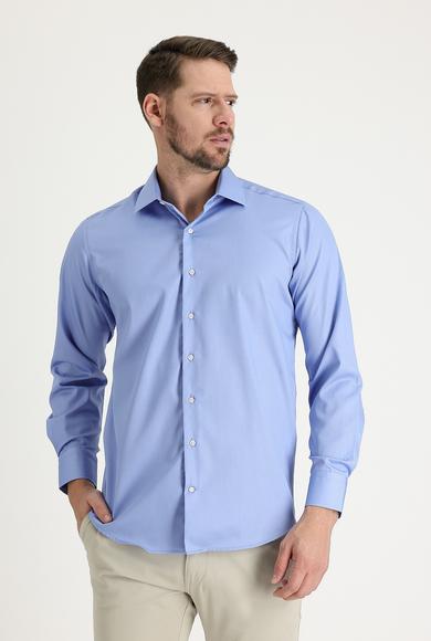 Erkek Giyim - AÇIK MAVİ L Beden Uzun Kol Non Iron Klasik Gömlek