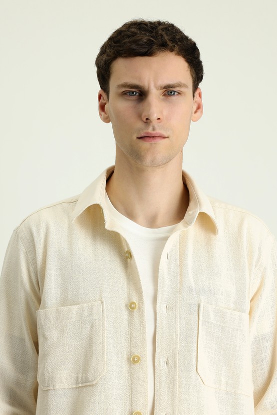 Erkek Giyim - Uzun Kol Regular Fit Cepli Spor Gömlek