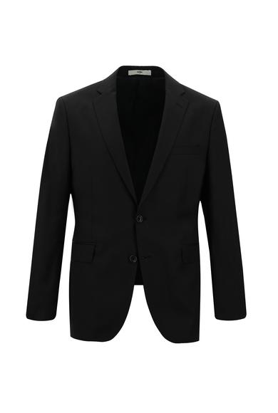 Erkek Giyim - SİYAH 48 Beden Süper Slim Fit Klasik Yün Takım Elbise