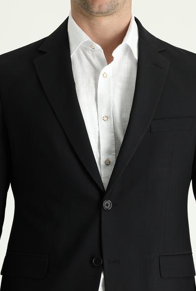 Erkek Giyim - SİYAH 44 Beden Slim Fit Klasik Takım Elbise