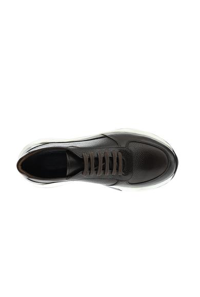 Erkek Giyim - KOYU KAHVE 45 Beden Sneaker Deri Ayakkabı