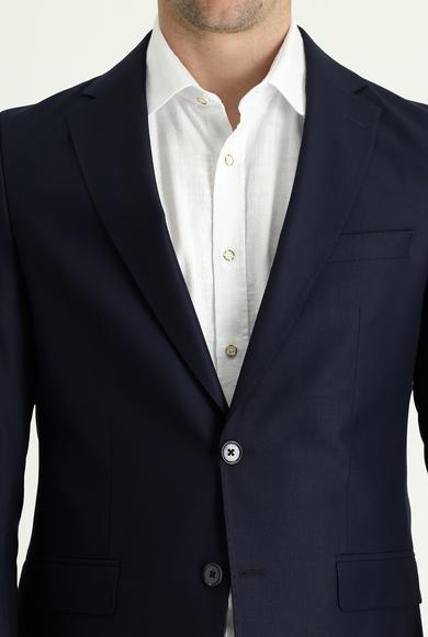 Erkek Giyim - KOYU LACİVERT 50 Beden Klasik Takım Elbise