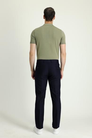 Erkek Giyim - SİYAH LACİVERT 54 Beden Slim Fit Klasik Pantolon