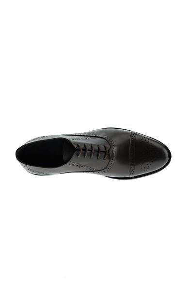 Erkek Giyim - KOYU KAHVE 41 Beden Bağcıklı Klasik Deri Ayakkabı