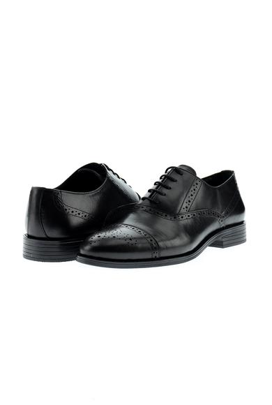 Erkek Giyim - SİYAH 44 Beden Bağcıklı Klasik Deri Ayakkabı