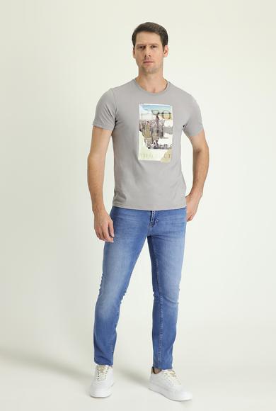 Erkek Giyim - MAVİ 48 Beden Süper Slim Fit Denim Pantolon