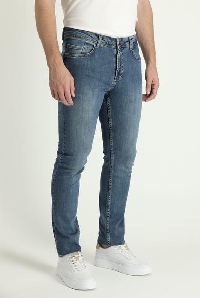 Erkek Giyim - MAVİ 54 Beden Süper Slim Fit Denim Pantolon