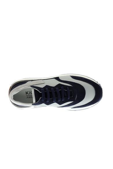 Erkek Giyim - ORTA LACİVERT 41 Beden Sneaker Deri Ayakkabı