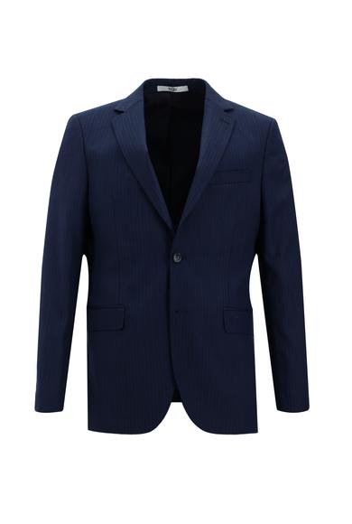 Erkek Giyim - HAVACI MAVİ 48 Beden Klasik Çizgili Takım Elbise