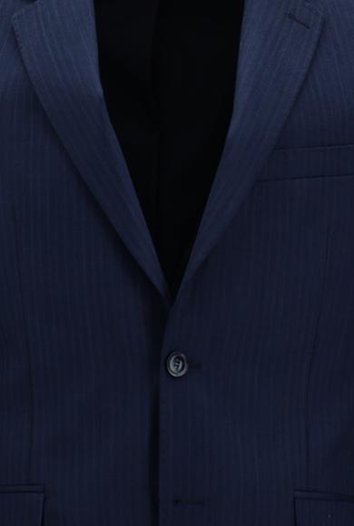 Erkek Giyim - HAVACI MAVİ 48 Beden Klasik Çizgili Takım Elbise