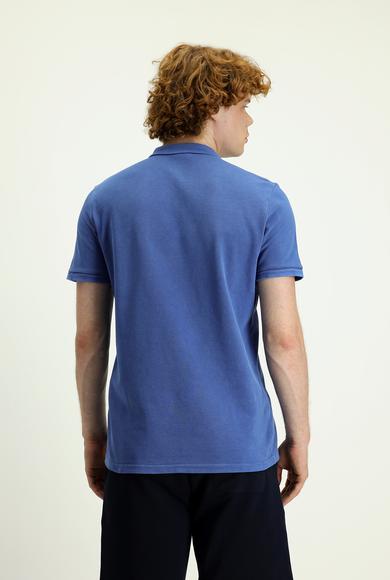 Erkek Giyim - İNDİGO M Beden Polo Yaka Slim Fit Nakışlı Tişört
