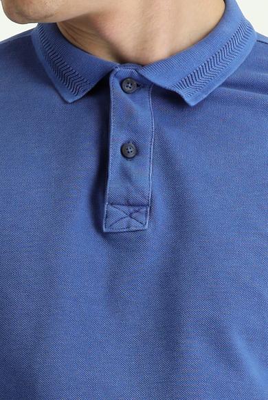 Erkek Giyim - İNDİGO M Beden Polo Yaka Slim Fit Nakışlı Tişört