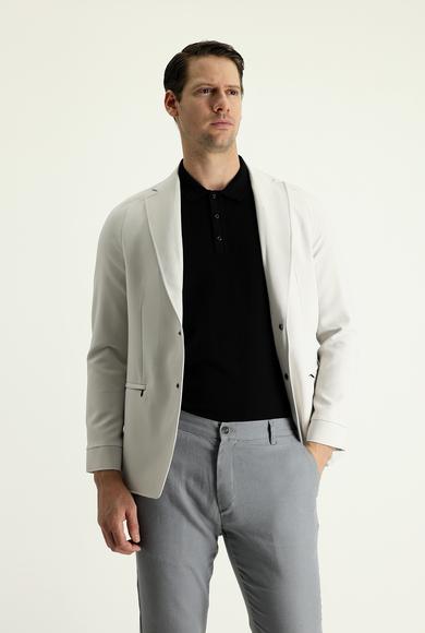 Erkek Giyim - KREM 50 Beden Slim Fit Spor Ceket