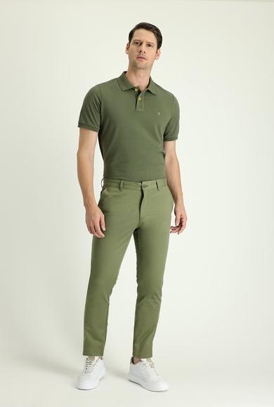 Erkek Giyim - ORTA HAKİ 54 Beden Slim Fit Kanvas / Chino Pantolon