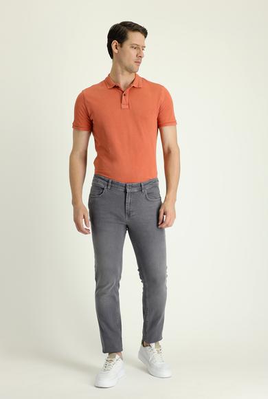 Erkek Giyim - ORTA GRİ 54 Beden Süper Slim Fit Denim Pantolon