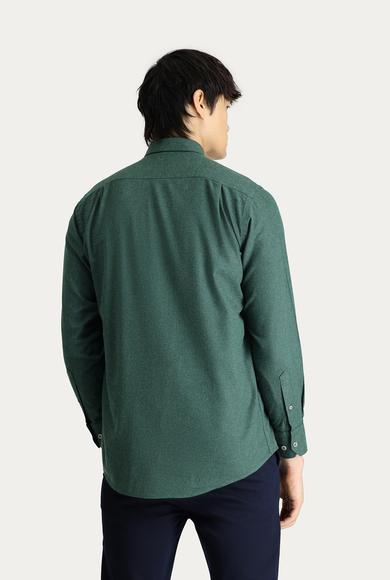 Erkek Giyim - ORMAN YEŞİLİ L Beden Uzun Kol Regular Fit Oduncu Gömlek