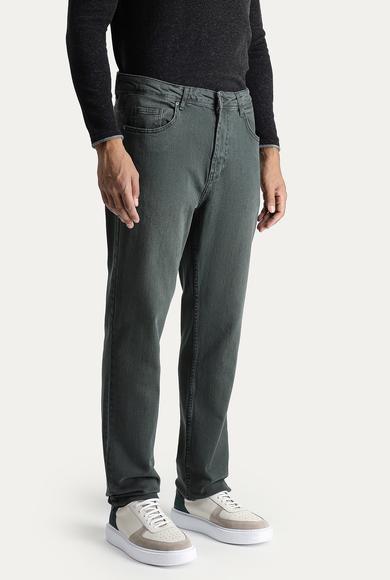 Erkek Giyim - ORTA HAKİ 56 Beden Regular Fit Denim Pantolon